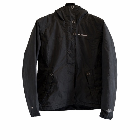 Columbia Jackets & Blazers - Columbia Omni-Tech Waterproof Rain Jacket Women’s Size L Black Hooded